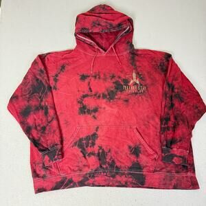 Jeffree Star Cosmetics Hoodie 3X Red Black Tie Dye Gold Logo Pullover Cotton